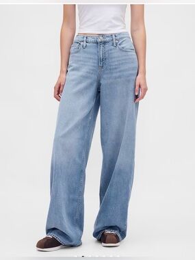 NWT GAP Women's Mid Rise Ultra Soft Baggy Jeans Plus Size  35 x 20T Relaxed